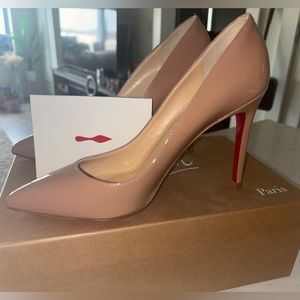 Pigalle 100 Patent Nude Christian Louboutin Heel